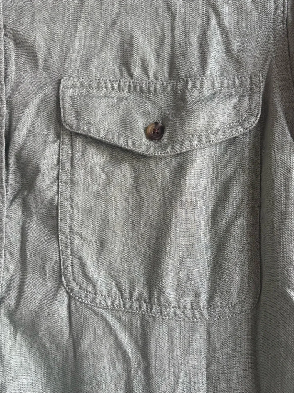 Lands' End Men's Light Sage Button-Front Shirt Jacket - Picture 2 of 6